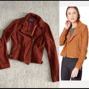 Lucky Brand Burnt Orange Suede Moto jacket S